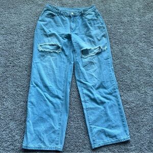 Shein Light Blue Cut Out Jeans